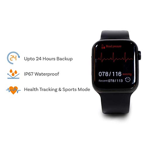 Image of SAMZHE Full Touch Smart Watch with SPO2, Heart Rate, BP, Fitness and Sports Tracking, Black (Model: MST-381-1)