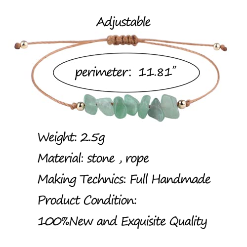 Palotay 9Pcs Natural Chip Crystal Bracelets For Women Girls Healing Crystal Bracelets Set Real Crystal Chakra Bracelets Chips Beads Bracelet Healing Gemstones Crystal Stretch Bracelets Jewelry-9Pcs #TOP1