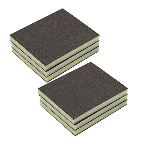 Cyful 80# Grit Sponge Emery Cloth Sandpaper Blocks Buffing Diamond Polishing Pads Hand Sanding Tool-6pcs