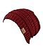 C.C Trendy Warm Chunky Soft Stretch Cable Knit Beanie Skully, Burgundy