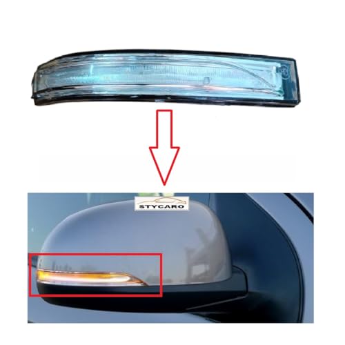 Image of ORVM Right Side View Mirror Indicator Lamp Light compatible with Hyundai I20 IST GEN, F /L 2008-2014 Year Model -Yellow with Scotch Lock (DRIVER SIDE)