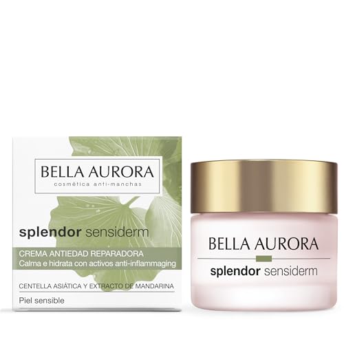 Bella Aurora Splendor Sensiderm - Crema Antiedad para Piel Sensible, Hidratante y Calmante, con Centella Asiática y Mandarina Quíos, Sin Perfume, 50ml