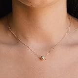  Collar de bola de oro rosa Longitud de collar de cuentas de oro rosa minimalista minimalista 41 cm / 16 pulgadas + 5 cm de extensi?n