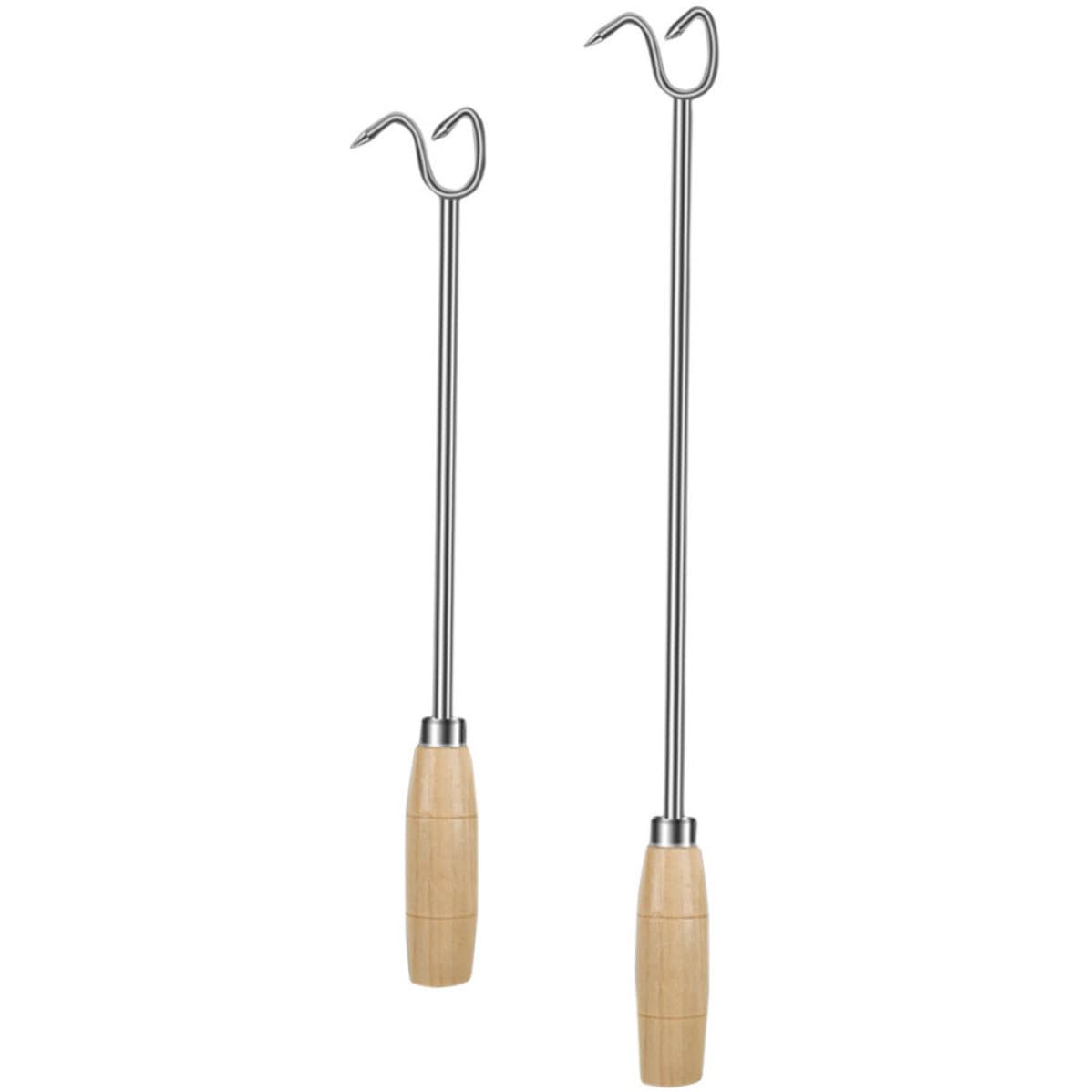 Ganchos para carne resistentes Zerodeko de acero y madera para un agarre seguro