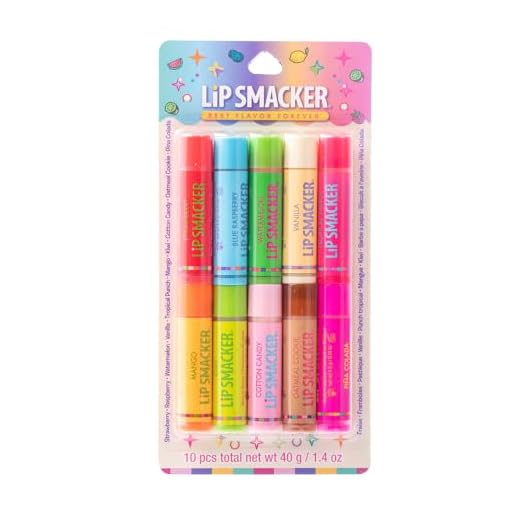 Lip Smacker Original & Best Party Pack - 10 Moisturizing Lip Balms, Classic Flavors, Hydrating & Protecting - Cruelty-Free- Oatmeal Cookie