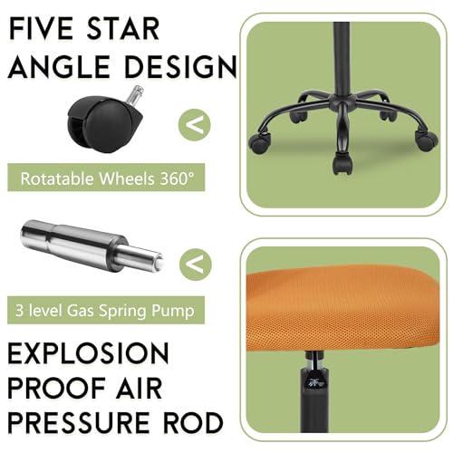 Image of BestOffice Ergonomic Office Chair Desk Chair Mesh Computer Chair Armless Back Support Modern Executive Rolling Swivel Chair with Lumbar Support (Orange)