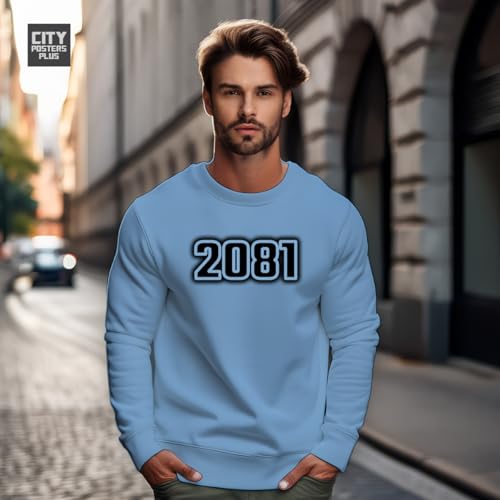 Sweatshirt 2081 bleu coton vêtement décontracté uni - 2