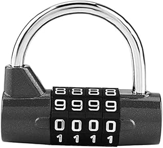 Combination Lock, Combination Padlock,Luggage Locks,Security Padlock,Padlock 4 Dial Digit Code Combination Lock Travel Suitcase Gym Locker Security Password Lock(Black)