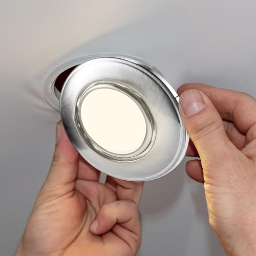 MR16 Spot Light Fixture Halogen LED Mounting Bracket Bulb Holder Kitchen Bathroom Under Cabinet Counter Housing Recessed Lighting GU5.3 Socket Wiring Dimmable (Polished Stainless Steel Silver) 10 Pack by 12Vmonster - Image 9