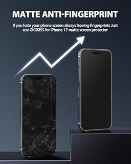 GIGKISS 2 Pack for iPhone 17 Matte Screen Protector 6.3 inch, Anti-Fingerprint Anti-Glare Screen Protector Tempered Glass Easy Installation