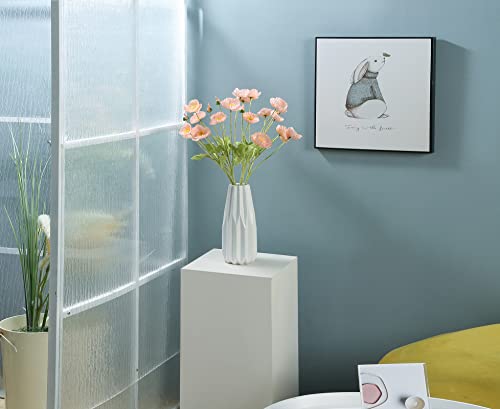 Botius 6Pcs Artificial Poppy Flowers With Flocking Long Stems Fake Silk Corn Poppy Flower Bouquet For Wedding Party Home Office Table Centerpiece Decoration, Coral #TOP4