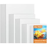 RITOLLO 30 Stück Leinwand zum Bemalen Set - 30x40, 23x30, 20x25, 20x20, 13x18 cm, säurefreie grundierte Baumwoll-Leinwände, für Acryl, Öl, Aquarell, ideal für Kunst & Bastelarbeiten