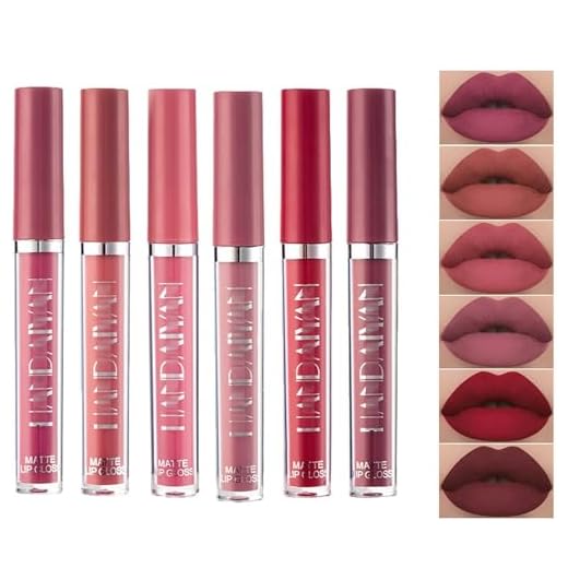 Rossetto, 6 Pezzi Matte Lunga Durata Liquido di frutta Opaco, Regalo, Cosmetici, Impermeabile