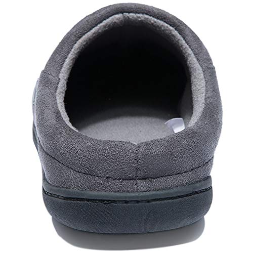 Image of NewDenBer Men's Warm Memory Foam Suede Plush Fleece Lined Slip on Indoor Outdoor Clog House Slippers