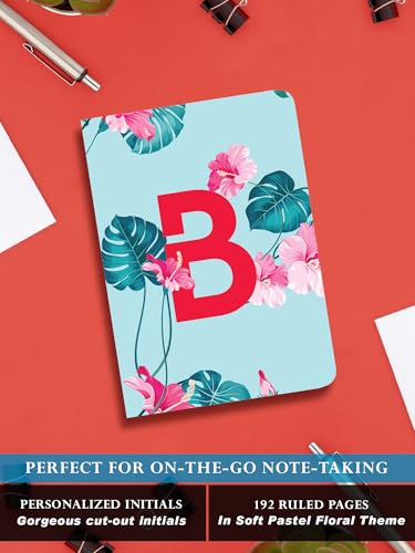 Image of DOODLE Monogram B Diary Gift Set - B6 Soft Bound Ruled Notebook with Tote Bag & Zipper Pouch - Premium Stationery Gift for Women & Girls