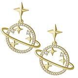 MAGICLULU Pendientes Colgantes Mujer de Aleación Duradera Diseño Retro de Estrella y Planeta Hipoalergénicos para Fiestas y Uso Diario Conjunto de Elegante y Ligero