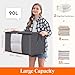 Lifewit 90L Clothes Storage Bags Large Storage Box With Lid Packing Boxes for Moving House With Reinforced Handle Thick Fabric Clear Window for Clothes Duvet Blankets Bedding, 3 Pack, Grey Lifewit 90L Clothes Storage Bags Large Storage Box With Lid Packing Boxes for Moving House With Reinforced Handle Thick Fabric Clear Window for Clothes Duvet Blankets Bedding, 3 Pack, Grey