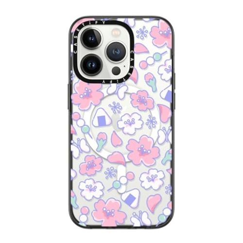 CASETiFY �R���p�N�g iPhone 14 Pro [MIL�K�i���� (2x MIL-STD-810G)/1.2m����̗����e�X�g���N���A/MagSafe �ɑΉ�] - Anime Sakura - �u���b�N