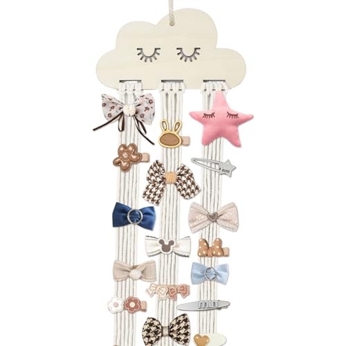 Dewocke Hair Accessories Storage, Cloud Shaped Wall Hanging Decor, Hair Bow and Headband Holder