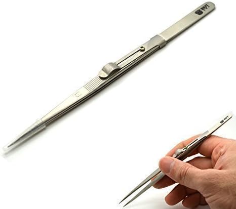 ACENIX® New Diamond TWEEZER GEM & Stone Tweezers Locking TWEEZER with Slide Lock