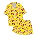 Kids Cute 𝙋ajam𝙖 Set 2 Piece Bow Graphic Print Hawaii Beach Clothing Set Button Down 𝙋j Shirt and 𝙎leepwear 𝙎horts 2-13Y