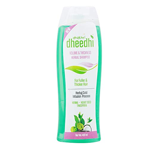 Dhathri Dheedhi Volume and Thickness Herbal Shampoo 400ml, With Henna, Heartseed, and Tinospora, Nourishes and Nurtures Fine Thin Hair to Increase Volume and Thickness