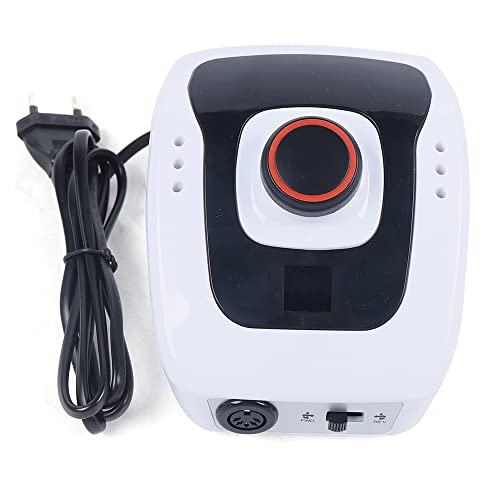 TONFEION Fresa de uñas, juego de manicura eléctrica, taladro profesional con pedal, 35.000 rpm, 6 cabezales de lijado, kit de lima de uñas para casa/salones de uñas