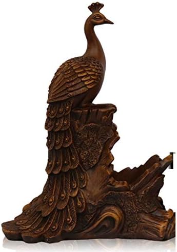 DLOETT – Escultura de pavo real, estante para botellas de vino, estante para botellas de vino, gabinete de TV de resina marrón pavo real DLOETT – Escultura de pavo real, estante para botellas de vino, estante para botellas de vino, gabinete de TV de resina marrón pavo real