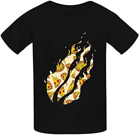 TIFOUTY Youth Pizza Preston Fire Nation Playz Gamer Flame 3D Print Crew Neck Short Sleeve T-Shirts Casual Soft Tee Black