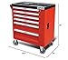 DNA MOTORING 6-Drawer Rolling Tools Chest, Rolling Tool Storage Cabinet, Heavy Duty Mechanic Tool Cart, Trolley Organizer for Garage, Warehouse, Workshop, w/Keys, Red, Upgrade Package, TOOLS-10002