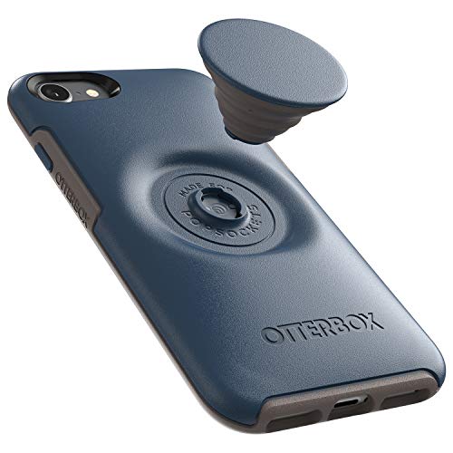 Coque iPhone 8 Otter Plus Pop Symmetry bleue pour photos d'une main