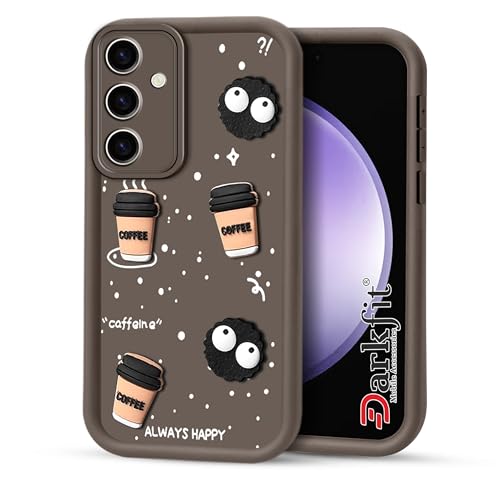 Image of Back Case Cover Compatible with Samsung Galaxy S25 5G | Cute Fun Cartoon Ball 3D Coffee Silicone Case | Body Protection | Camera Protection | Shock Proof | Color Brown | Pack of 1