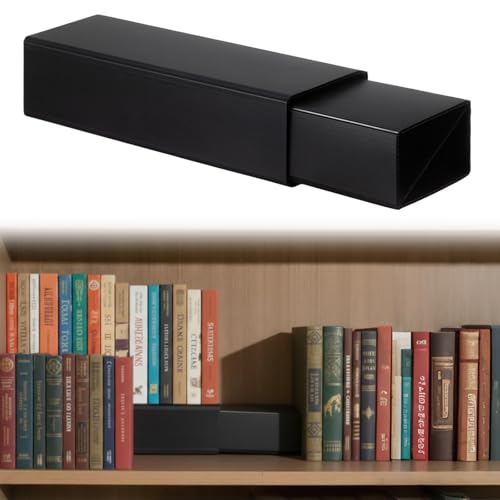 Thyle 1 Set Bookshelf Riser 2 Levels - Nesting Assembled PP Board Manga Shelf Riser for Books Collection Organizer Space-Saving Display Stand for Books Manga DVDs CDs (Black)