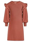 Strickkleid Mädchen 134 Herbstkleid Pulloverkleid Winterkleid Kinder Langarm hellrot