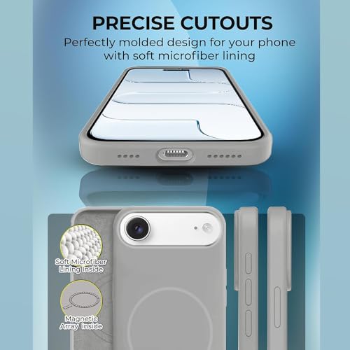 Image of iPhone 17 Air Silicone Magsafe Case | Shock Proof Design & Camera Protection | Premium Rubberised Apple iPhone 17 Air Cover (Microfiber Lining) | Magnetic Liquid Silicone - Gray