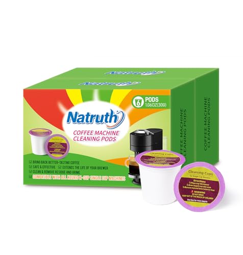 NATRUTH 12 Pods Coffee machine Cleaning Pods - K Cup Cleaner Pod for Keurig - 2.0 Coffee Machine Compatible, Removes Stains, Non-Toxic and Eco-Friendly