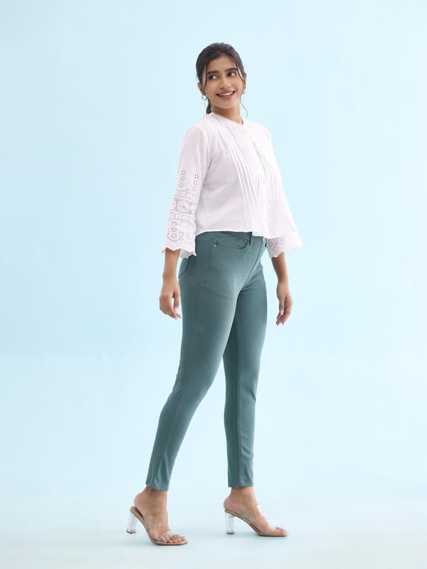 Image of GO COLORS Women Mid Rise Premium Straight Jeans