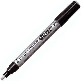 Pilot Super Colour Extra Fine Marker Bullet 1.0 mm Tip - Gold/Silver, Pack of 2