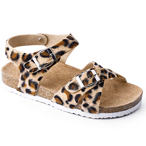 Trary Girls Sandals Adjustable Buckle Causal Sandals For Girls Open Toes Summer Shoes Cork Footbed Sandals For Little Big Kids Size 2 #TOP12