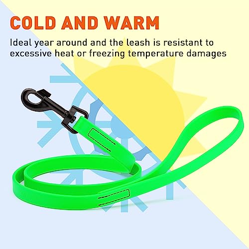 Dogline Biothane Waterproof Dog Leash Strong Coated Nylon Webbing With Black Hardware Odor-Proof For Easy Care Easy To Clean High Performance For Small Or Large Dogs Made In Usa 4 Or 6 Ft Lead #TOP5