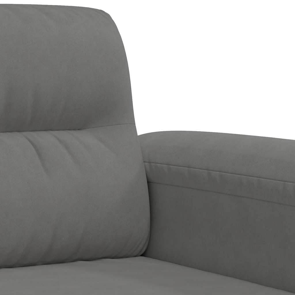 vidaXL Divano a 2 Posti Grigio Scuro 120 cm in Tessuto Microfibra