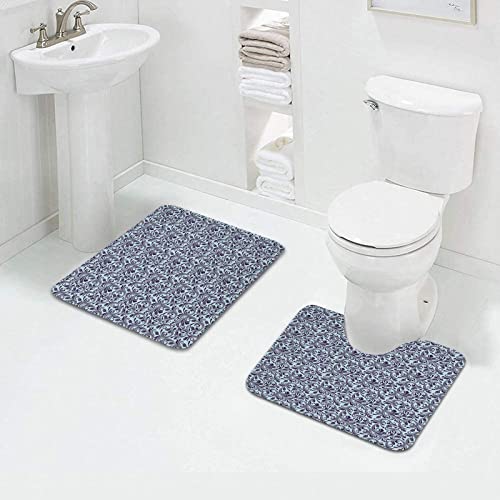 2-teilige rutschfeste Badematte,Florale mittelalterliche viktorianische Blütenblätter barocke Blüten wirbelt gedeihen… – Bild 4