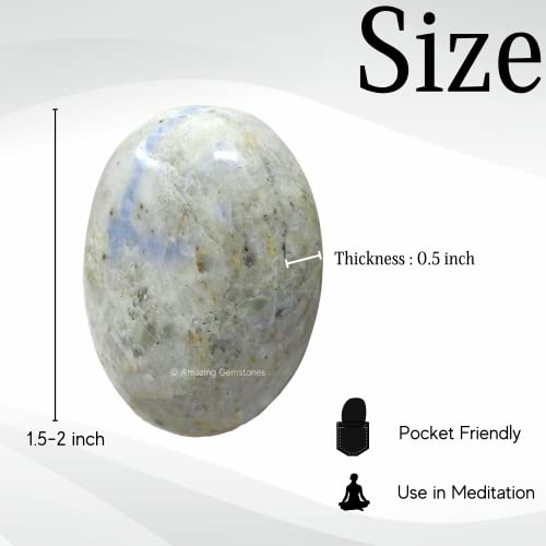 Image of Amazing Gemstone Hackmanite Fluorescent Sodalite Crystals and Healing Stones - Large Palm Stone Crystals Piedra - Crystal for Good Luck, Meditation - Unique Stocking Stuffers, Gifts for Women, Men
