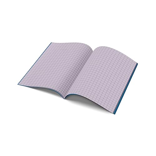 A4-10mm Squared Tinted Exercise Book - Blue Cover - Lilac - Single Book