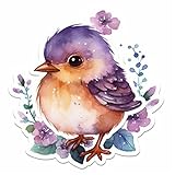 Yoonek Graphics Rhode Island Rhode Island Red Bird Violet Flower Vinyl Decal Sticker for Car, Laptop, Tumbler, More. #009224-6