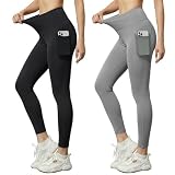 LANRUTU 2pzs Leggins Deportivos Mujer con Bolsillos, Pantalones de Yoga Cómodos y Alta Elasticidad, Control de Abdomen y...