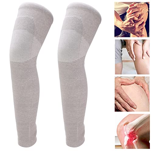 Manga de joelho térmica, 1 par confortável joelheiras de inverno engrossar Nylon + fio de algodão pa