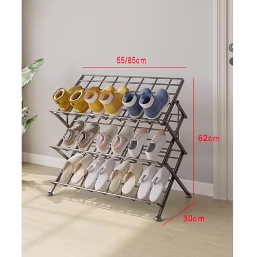 Étagère à chaussures pliable : la solution compacte en métal pour petits appartements