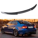 WheelX Rear Spoiler Compatible with 2006-2011 BMW E90 3 Series & 2008-2012 E90 M3 Sedan, High Kick MV Style, Exterior Duckbill Spoiler Trunk Tail Deck Lid Wing Lip (Carbon Fiber Pattern)