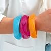 FAXHION Chunky Resin Acrylic Bangle Bracelets for Women, Colorful Wide Geometric Bangles Set, Statement Stackable Bracelet Jewelry Gift(Sky Blue) #1